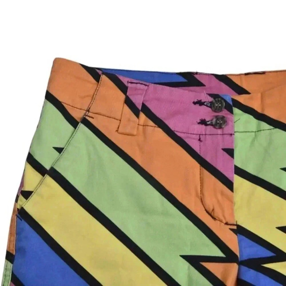 Loudmouth Shorts Colorful Bold Zigzag Patterned  Multicolor Size 4 - Picture 2 of 10